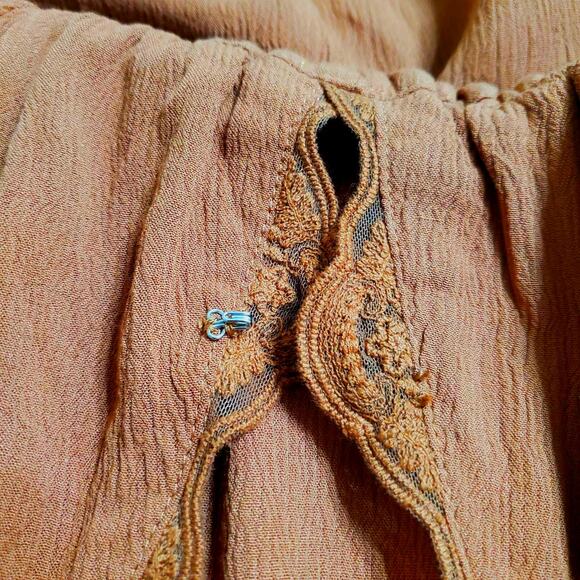 Wishlist Apparel Brown Maxi Dress Strappy Open Back Deep V Neck Flowy Large - Picture 14 of 14